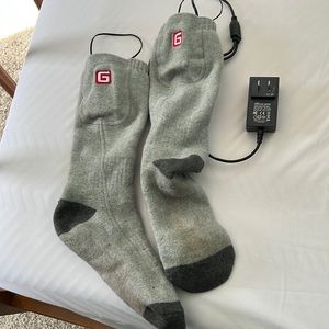 Heated Socks. Rechargeable Battery. Barely used. Ski, outdoor activities,